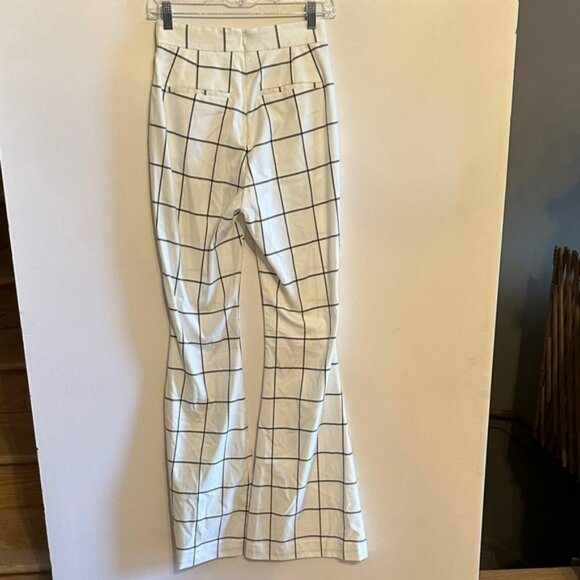 Rebecca Vallance White and Black Checkered Flare Pants - Picture 6 of 8